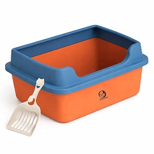 foodie puppies open-top cat litter tray with scooper cat39s toilet - high wall large 47 x 35 x 16cm for cats and kittens i durable tray reduces odor perfect starter for toilet training