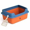 Foodie Puppies Open-Top Cat Litter Tray with Scooper Cat's Toilet - (High Wall, Large) (47 x 35 x 16cm) for Cats and Kittens I Durable Tray, Reduces Odor, Perfect Starter for Toilet Training