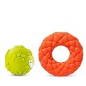 Foodie Puppies Dog Toy Combo of (Prickle Bone + Claw Ball) | Natural Latex Rubber Toys for Small Dogs &amp; Puppies | Durable, Chewing, Fetching, Playing, Teething &amp; Training Chew Safe Play Toy