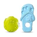 Foodie Puppies Latex Dog Squeaky and Chew Toy Combo of 2 (Squeaky Claw Ball - S &amp; Footwear Chew Toy) | Embossed Design Toy for Teething, Fetching, Chewing and Playing | for Small Dogs and Puppies