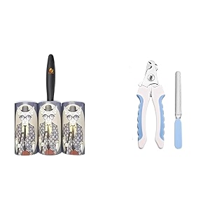 foodie puppies lint roller with handle cover 4 refills 60 sheets each lint roller 5pcs amp foodie puppies professional animal nail cutter clipper trimmer filer largenail clipper