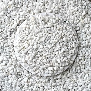 foodie puppies natural gravel white marble 3kg 7mm - 13mm decorative stones for aquariumfish tank garden home decoration vase filler indoor amp outdoor pebble