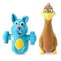 Foodie Puppies Latex Squeaky Dog Toys Combo - (Black Eagle and Blue Doggy) | Durable, Animal Design Chew Toy for Teething, Fetching & Playing | Suitable for Small to Medium Dogs & Puppies