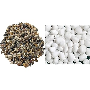 foodie puppies natural polished gravel stone 3kg 15cm - 35cm - multipurpose uses stones amp white stones large 2kg 25cm - 5cm