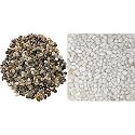 Foodie Puppies Natural Polished Gravel Stone (3Kg) (1.5cm - 3.5cm) - Multipurpose Uses Stones & White Small Glossy Stones (Polished 900g)