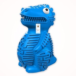 foodie puppies natural latex rubber chew toy blue dragon for medium amp large dogs  durable non-toxic textured dental care toy with treat dispensing hole for fetch teething amp interactive play