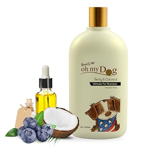 foodie puppies oh my dog berry amp coconut shampoo for dogs and puppies - 1000ml  paraben amp cruelty-free ultimate pet shampoo  maintain fur moistured and hydrated  suitable for all breeds and sizes