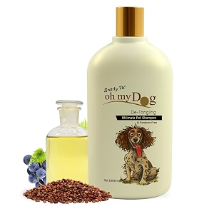 foodie puppies oh my dog detangling shampoo for dogs and puppies - 1000ml  paraben amp cruelty-free ultimate pet shampoo  shiny soft and tangle-free fur  suitable for all breeds and sizes