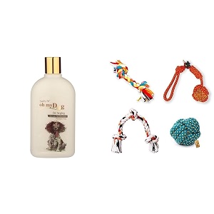 foodie puppies naturally organic oh my dog paraben free ultimate pet shampoo de-tangling 500ml amp dog rope combo2knot  3knot  ball  2knotball