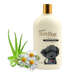 foodie puppies oh my dog odour control shampoo for dogs and puppies - 1000ml  paraben amp cruelty-free ultimate pet shampoo  eliminates bad odour  shiny amp soft fur  suitable for all breeds and sizes