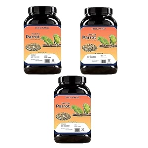 foodie puppies parrot bird food for big parrot birds - 3kg container mix seeds fortified with almonds peanuts pumpkin seeds amp red chillis for african grey macaw cockatoo indian amp other parrots