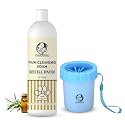 Foodie Puppies Paw Cleaner Combo for Dogs and Cats | Paw Cleaner Silicone Bristle Cup (Small) and Twilight Mist Foam Refill - 500ml | No-Rinse, Quick Dry, Lick-Safe, Moisturising and Freshening