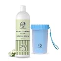 Foodie Puppies Paw Cleaner Combo for Dogs &amp; Cats | Paw Cleaner Silicone Bristle Cup (Large) and Jasmine Foam Refill - 500ml | No-Rinse, Quick Dry, Lick-Safe, Allergen-Free, Moisturising &amp; Freshening