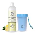 Foodie Puppies Paw Cleaner Combo for Dogs and Cats | Paw Cleaner Silicone Bristle Cup (Large) and Lemon Foam Refill - 500ml | No-Rinse, Quick Dry, Lick-Safe, Allergen-Free, Moisturising &amp; Freshening