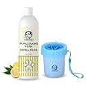 Foodie Puppies Paw Cleaner Combo for Dogs and Cats | Paw Cleaner Silicone Bristle Cup (Small) and Lemon Foam Refill - 500ml | No-Rinse, Quick Dry, Lick-Safe, Allergen-Free, Moisturising &amp; Freshening