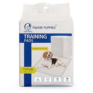 foodie puppies pee amp potty pet training pad 45x60cm - 10 pads for puppies amp dogs  leak proof protection  ultra-absorbent  odor neutralizer  multilayer design