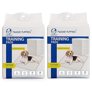 foodie puppies pee amp potty pet training pad 45x60cm - 10 pads pack of 2 for puppies amp dogs  leak proof protection  ultra-absorbent  odor neutralizer  multilayer design