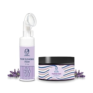 foodie puppies lavender scented 2-in-1 paw care combo for dogs moisturizing paw butter cream 100gm amp paw cleaning foam 150ml for soft clean amp healthy paws