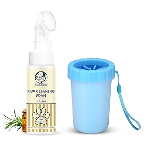 foodie puppies pet paw care 2-in-1 combo of paw cleaning foam twilight mist 150ml and paw cleaner large for dogs amp puppies  moisturizes amp softens dry paws  quick cleaning remove dirt amp muds