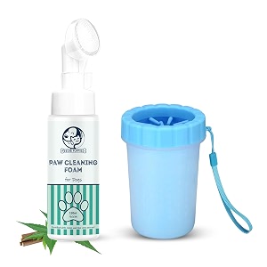 foodie puppies pet paw care 2-in-1 combo of paw cleaning foam neem 150ml and paw cleaner large for dogs amp puppies  moisturizes amp softens dry chapped paws  quick cleaning remove dirt amp muds