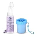 Foodie Puppies Paw Cleaner Combo for Dogs & Cats | Paw Cleaner (Small) and Lavender Paw Foam with Silicone Brush - 150ml | No-Rinse, Quick Dry, Lick-Safe, Allergen-Free, Moisturizing & Freshening
