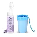 Foodie Puppies Paw Cleaner Combo for Dogs &amp; Cats | Paw Cleaner (Large) and Lavender Paw Foam with Silicone Brush - 150ml | No-Rinse, Quick Dry, Lick-Safe, Allergen-Free, Moisturizing &amp; Freshening