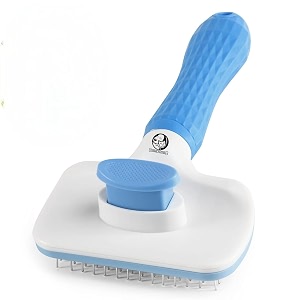 foodie puppies self cleaning slicker brush pet grooming shedding brush for dogs and cats - easy to remove loose undercoat pet massaging tool suitable for pets with long or short hair rectangular
