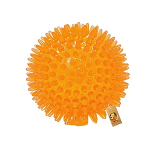 foodie puppies squeaky spike ball toy for medium to large dogs - 13cm5inch  bouncy and attractive sound  tpr rubber teeth cleaning dental and gum health for your pet large
