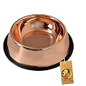Foodie Puppies Stainless Steel Bowl for Dogs, Cats &amp; Any Pets - 700ml, Medium (Copper) I Non-Skid Food/Water Bowl for Dogs/Pets I Non-Toxic &amp; 100% Safe for Pets