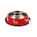 Foodie Puppies Stainless Steel Bowl for Dogs, Cats and Any Pets - 700ml I Non-Skid Rubber Bottom Food/Water Bowl I Non-Toxic and 100% Safe for Pets (Persian Red, Dog)