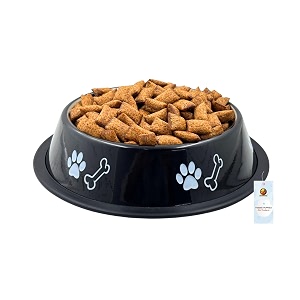 foodie puppies stainless steel paw bone printed bowl for dogs cats amp any pets - 700ml medium night black i non-skid rubber bottom foodwater bowl i non-toxic amp 100 safe for pets