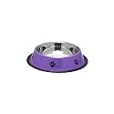 Foodie Puppies Stainless Steel Pet Feeding Paw &amp; Bone Print Bowl - 450ml (Precious Purple - Small) for Small Dogs &amp; Puppies | Food/Water Feeding Anti-Slip/Skid Rubber Base Bowl | Non-Toxic &amp; 100% Safe