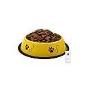 Foodie Puppies Stainless Steel Paw Bone Printed Bowl for Dogs, Cats &amp; Any Pets - 700ml, Medium (Vibrant Yellow) I Non-Skid Rubber Bottom Food/Water Bowl I Non-Toxic &amp; 100% Safe for Pets