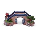 Foodie Puppies Thematic Ornament Resin Aquarium Decor - (2-Way Bridge, Medium, 19 x 9 x 8 cm) Unique Hideaway Natural Looking Landscape for Fish Tank Accessories, Pond and Turtle House