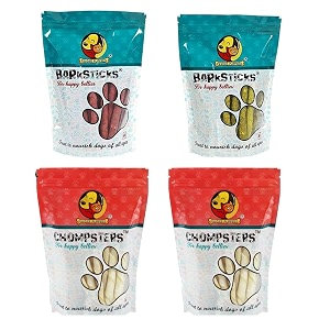 foodie puppies treat combo for puppies and dogs - chompsters chicken sticks mutton stick white twisted stick and chompster 3inch bones - 500gm each  improves dental health freshen breath