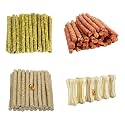 Foodie Puppies Treat Combo for Puppies and Dogs - Barksticks Chicken Stick, Mutton Stick, Natural Stick and Chompsters Pressed 3inch Bones - 500gm Each Improves Dental Health, Freshen Breath