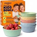 FOODLE Wheat Straw Kids Bowls - Microwave and Dishwasher Safe Toddler Bowls