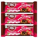 Foodrik Choco Sattu Energy Snack Bar | Strawberry, Sattu, Almonds, Raisins &amp; Dates | Healthy &amp; Tasty Daily Snack for Kids &amp; Families | Provides Protein, Fibre &amp; Iron | No Preservatives (3 Bars)