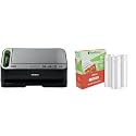 FoodSaver V4400 2-in-1 Vacuum Sealer with Starter Kit and FoodSaver 8" x 20' Vacuum Seal Rolls (Pack of 3)