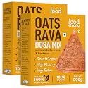 Foodstrong Oats Rava Dosa Mix, High Fibre &amp; Protein, Easy to Digest, With Added Carrots &amp; Beetroot, No Preservatives, No Soda, Ready to Cook Instant Mix, 200 g x Pack of 2, Makes 13 Dosas Per Pack