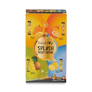 foodzup splash 1 min instant assorted fruit drink - 12 sachets  mango orange pineapple amp lemon flavours  12 servings  255g