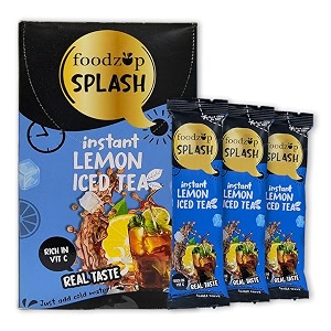 foodzup splash 1 min instant lemon iced tea fruit drink - 30 sachets  lemon flavours  30 servings  480g