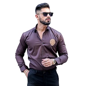 Foomer Green Paisley Printed Opaque Party Shirts
