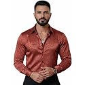 Foomer Green Paisley Printed Opaque Party Shirts