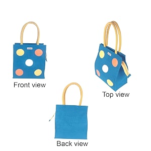 foonty polka popup style jute lunch bag men and women