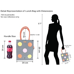 foonty polka popup style jute lunch bag men and women