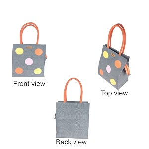 foonty polka popup style jute lunch bag men and women