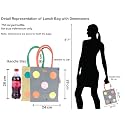 FOONTY Polka Popup Style Jute Lunch Bag Men and Women
