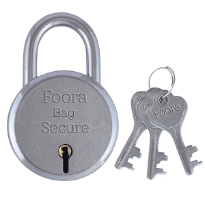 foora bag lock with 3 keys - travel lock for luggage box money bank bag - small lock with key for trolley suitcases - secure for travel