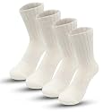 Foot Cardigan Organic Cotton Kids Socks, Non Slip Grip Crew, 5 Pairs Boys Girls Toddler to Teen Ages 2-14